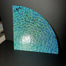 Load image into Gallery viewer, CBS magenta/green dichroic wissmach clear florentine THIN 90 COE, 1 quarter circle