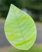 Load image into Gallery viewer, Ash leaf stained glass suncatcher, approx. 4.5" x 7"