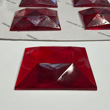 Load image into Gallery viewer, 50mm square red faceted jewel