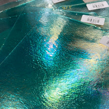 Load image into Gallery viewer, B140831 bullseye aquamarine blue iridescent 90 COE 8.75 x 10