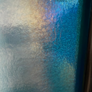 B110831 bullseye aquamarine blue 90 COE iridescent 10 x 11