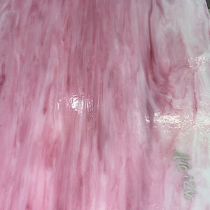AG126 artisan glass pink/white translucent 12 x 15