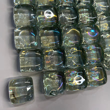 Load image into Gallery viewer, NEW: clear iridescent chunks, approximately 1” square and 1/2” tall  19 oz bag