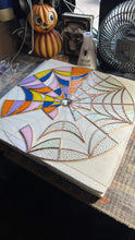 Load image into Gallery viewer, Bright opals: Pre-cut web project, 18” diameter (cut to order, please allow one week for your pre-cut project to ship)