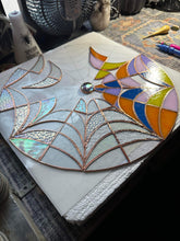 Load image into Gallery viewer, Bright opals: Pre-cut web project, 18” diameter (cut to order, please allow one week for your pre-cut project to ship)