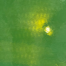 Load image into Gallery viewer, B011730 bullseye mineral green double rolled 90 COE 8.75 x 10