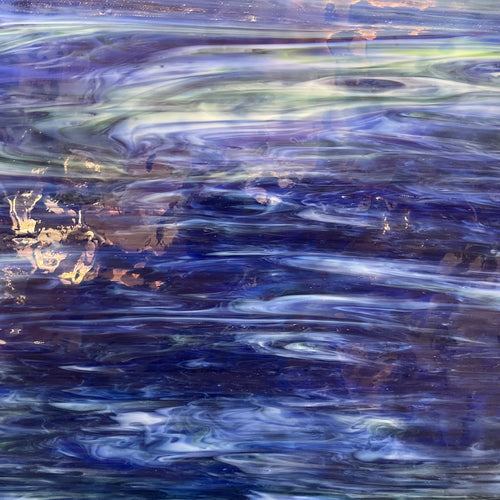 AG100 artisan glass blue, green, white mottled 12 x 15