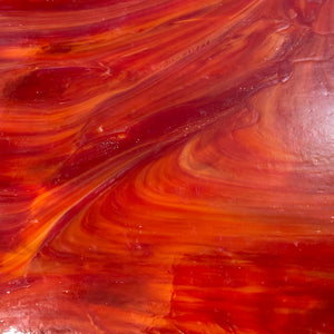 AG206 artisan glass red opal with white 12 x 15