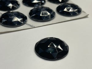 35mm black faceted jewel