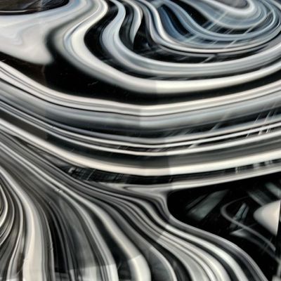 oceanside black, white & clear baroque 11 x 16 (non-fusible)