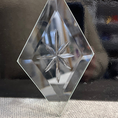Star engraved diamond bevel 3x5
