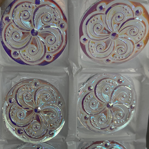 35mm iridescent crystal swirl jewel