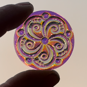 35mm iridescent crystal swirl jewel