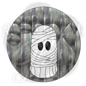 SPOOKY! Mummy Ghost Pattern, 10.5" diameter