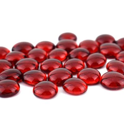 Glass nuggets, small:  oceanside red cathedral 96 COE, 8 oz