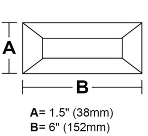 1.5 x 6" rectangle bevel