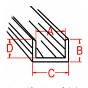 zinc came 1/8" border (U shaped) 3 foot long piece