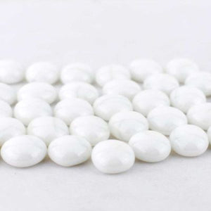 Glass nuggets, small:  oceanside white opal 96 COE, 8 oz