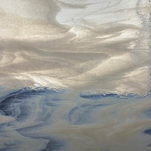 B213030 bullseye clear with white opal streaky 90 COE 8.75 x 10