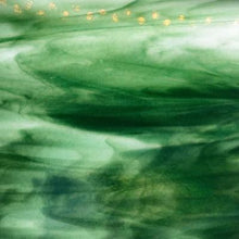 Load image into Gallery viewer, B231230 bullseye white &amp; aventurine green 90 COE 8.75 x 10
