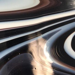 O300596 oceanside opalart licorice swirl 96 COE 12 x 12