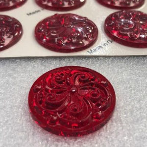 SALE: 
35mm red swirl jewel