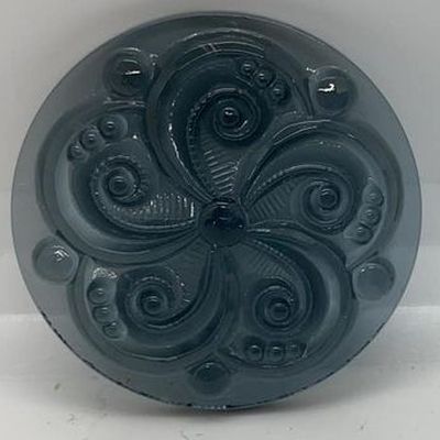 35mm steel blue swirl jewel