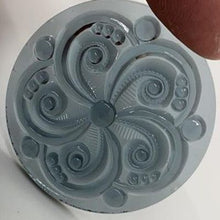 Load image into Gallery viewer, 35mm steel blue swirl jewel