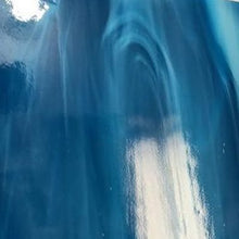 Load image into Gallery viewer, O83393S oceanside deep aqua/white wispy 96 COE 12 x 16