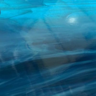 O83393S oceanside deep aqua/white wispy 96 COE 12 x 16
