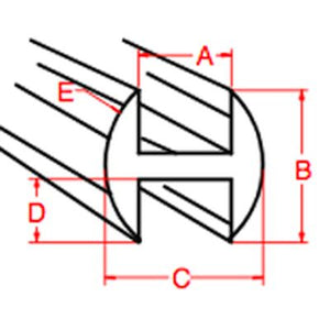 H lead came 1/8", 6 foot piece