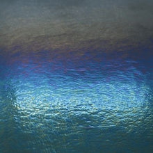 Load image into Gallery viewer, B144431 bullseye sea blue iridescent 90 COE 8.5 X 10