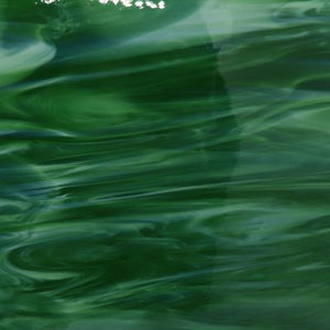 O3276S oceanside dark green/white wispy 96 COE 12 x 12