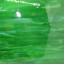Load image into Gallery viewer, O3296S oceanside dark green/white wispy 96 COE 12 x 16
