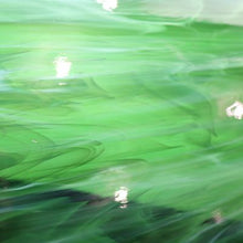 Load image into Gallery viewer, O3296S oceanside dark green/white wispy 96 COE 12 x 16