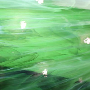 O3296S oceanside dark green/white wispy 96 COE 12 x 16