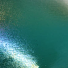 Load image into Gallery viewer, B141731 bullseye emerald transparent iridescent 90 COE 8.75 x 10