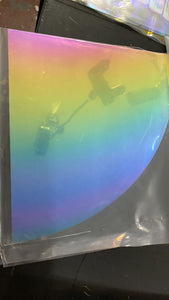 CBS rainbow 2+ dichroic on 0.040 float glass, quarter sheet