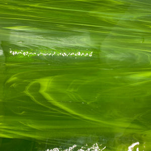 O82692S oceanside moss green/white wispy 96 COE 12 x 16