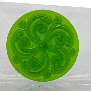 SALE:  35mm emerald green swirl jewel