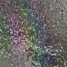 Load image into Gallery viewer, O100HFIR oceanside clear hammered iridescent 96 COE 12 x 16