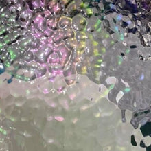Load image into Gallery viewer, O100HFIR oceanside clear hammered iridescent 96 COE 12 x 16
