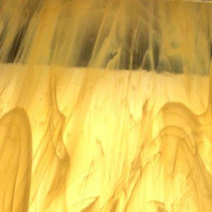 O31902S oceanside pale amber/white wispy 96 COE 12 x 16