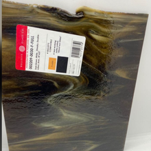 Load image into Gallery viewer, B220930 bullseye dark brown, white opal 90 COE 8.75 x 10
