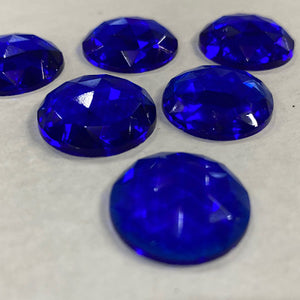 20mm dark blue faceted jewel