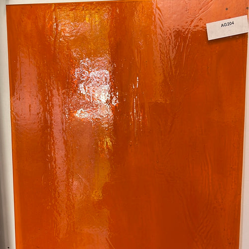 AG204 artisan glass orange cathedral 12 x 15