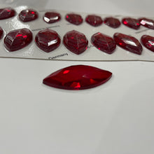 Load image into Gallery viewer, SALE:  42mm x 20mm dark red navette jewel