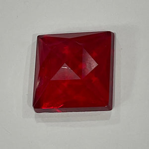 20mm square dark red faceted jewel