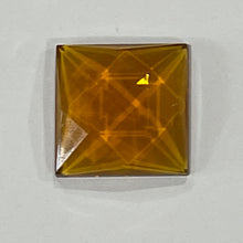 Load image into Gallery viewer, SALE:  18mm square medium amber faceted jewel