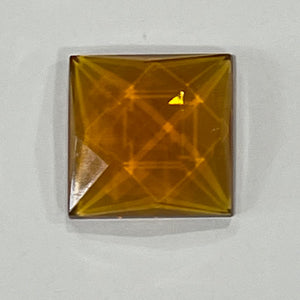 18mm square medium amber faceted jewel